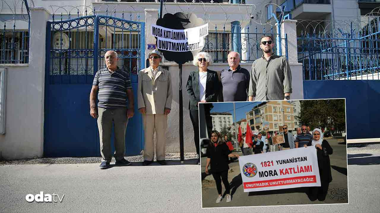 Mora katliamının 204’üncü yıl dönümü: Yunanistan’ın Edirne Konsolosluğu önüne siyah çelenk bırakıldı