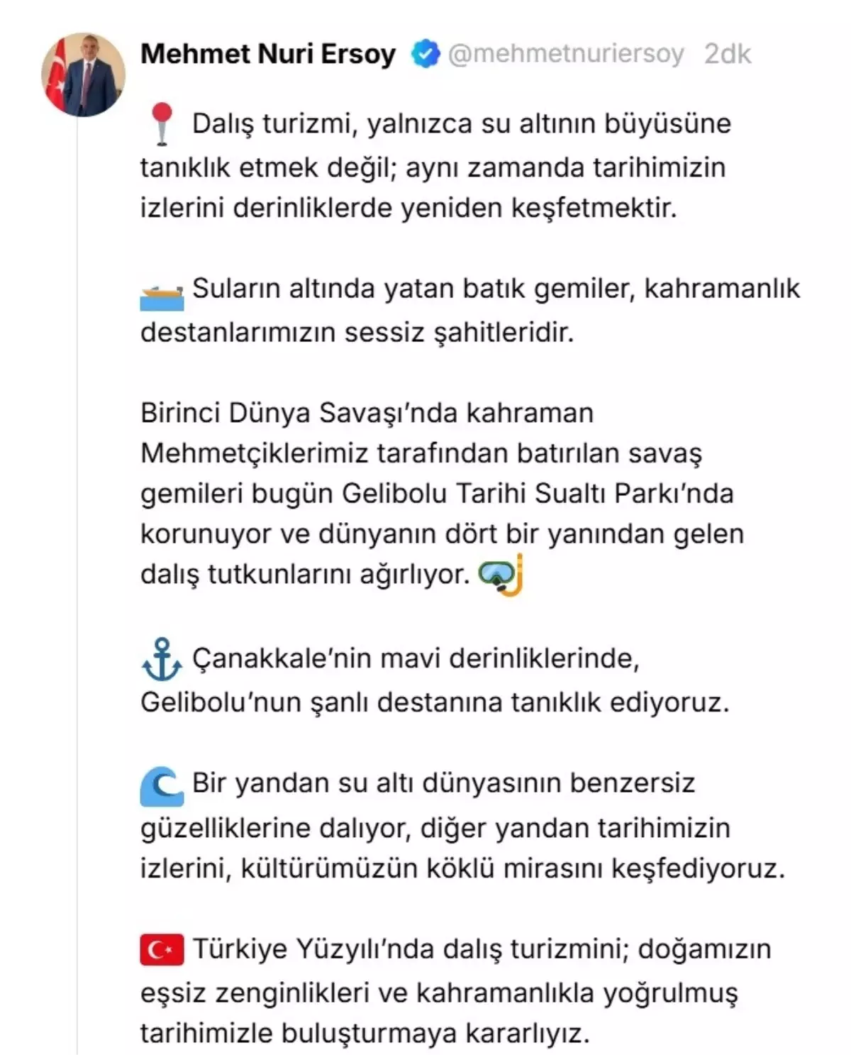 Gelibolu Tarihi Sualtı Parkı, Dalış Turizminin Merkezlerinden Biri Oluyor