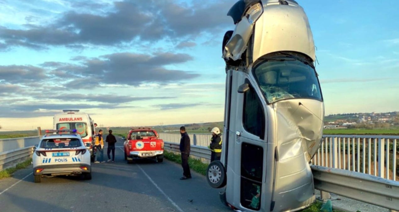 Tekirdağ’da akıllara durgunluk veren kaza: 2 yaralı