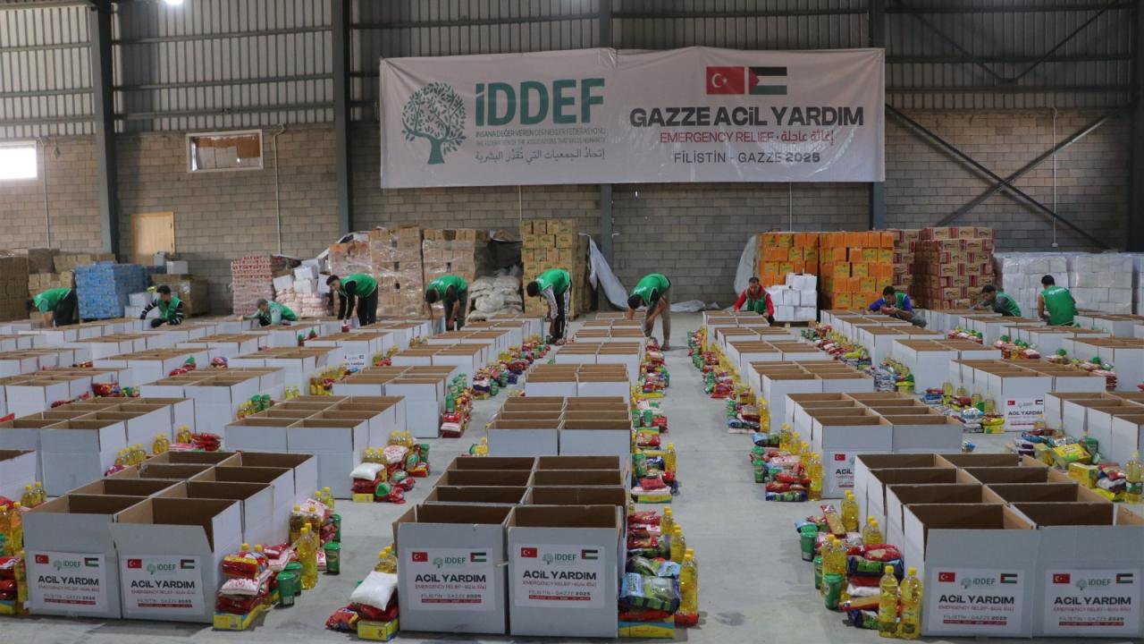 İDDEF’ten Gazze’ye 8 Tır Gıda, Un, Hijyen ve Battaniye Yardımı