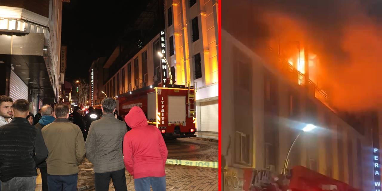 Otelin restoran kısmında yangın paniği!