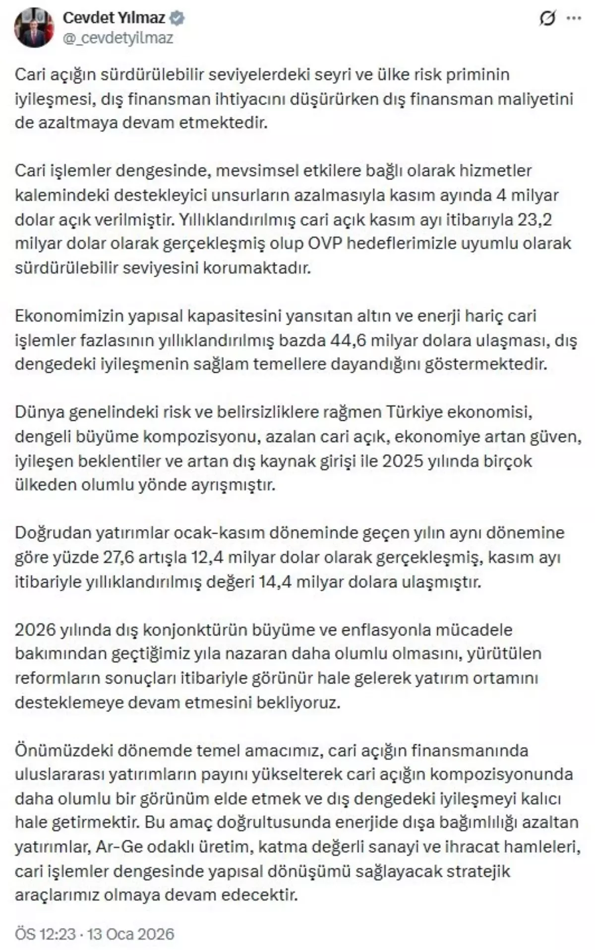 Cari Açık 23.2 Milyar Dolar